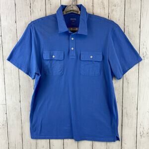 Michael Kors Blue Cotton Short Sleeve Chest Pocket Polo Shirt Mens Size XL
